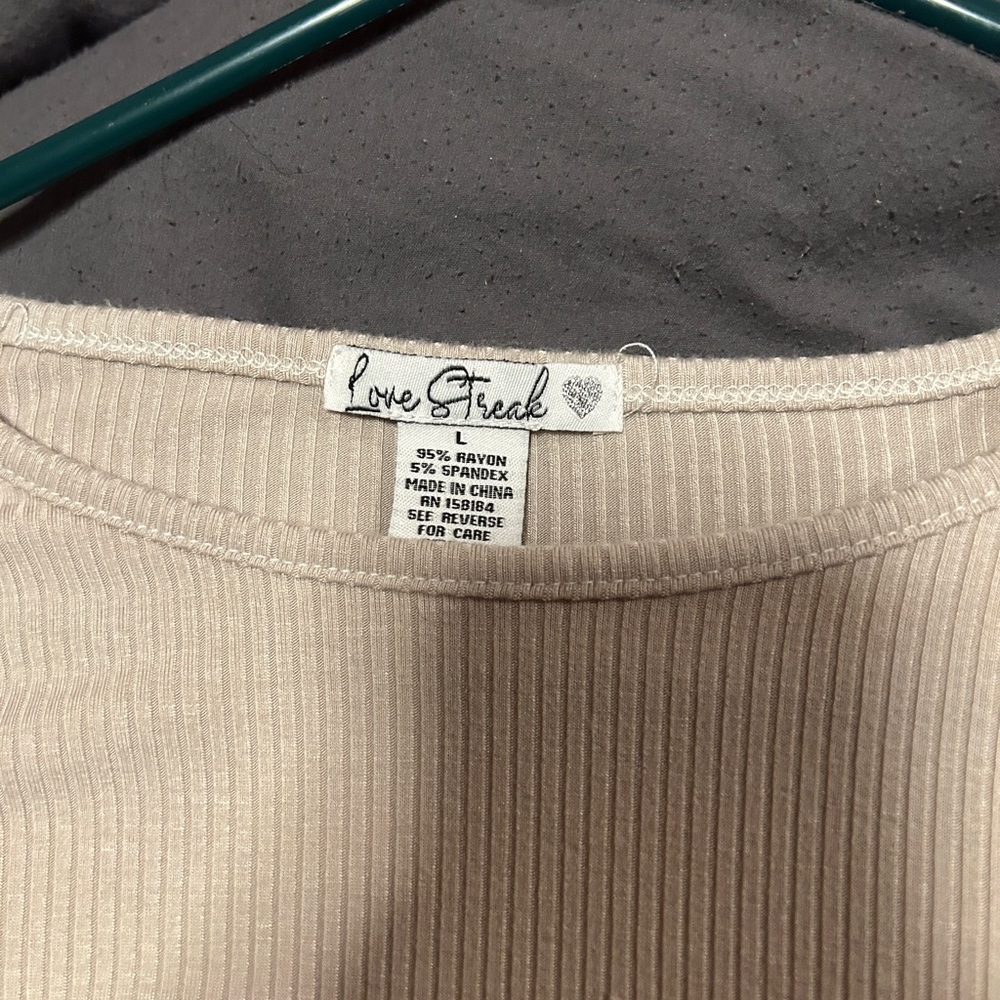 Tan tight fitted shirt